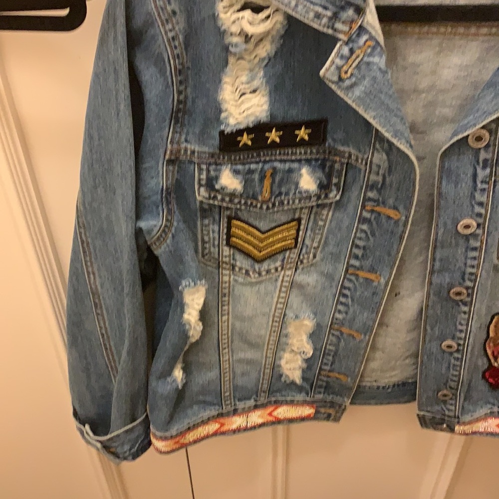 Custom Jean Jacket Sewn With Patches - image 4